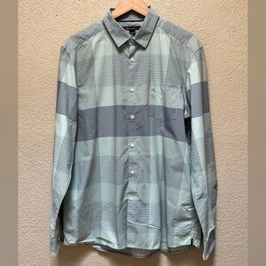 Kenneth Cole New York Men's Buttoned Plaid Striped Design Shirt Size XL